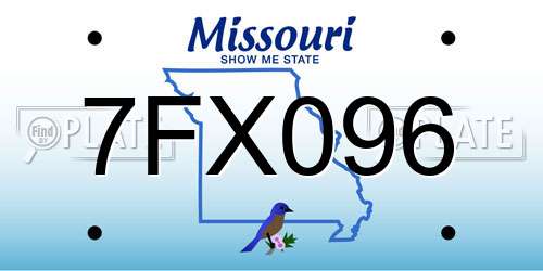 7FX096 Missouri License Plate