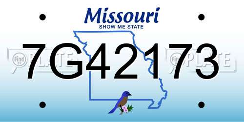 7G42173 Missouri License Plate