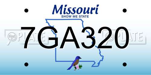 7GA320 Missouri License Plate