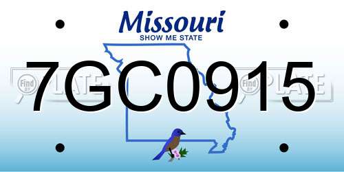 7GC0915 Missouri License Plate