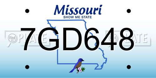 7GD648 Missouri License Plate