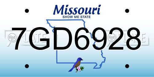 7GD6928 Missouri License Plate