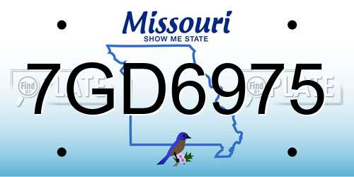 7GD6975 Missouri License Plate