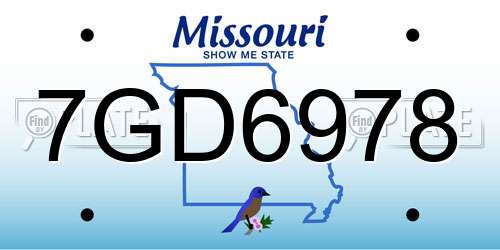7GD6978 Missouri License Plate