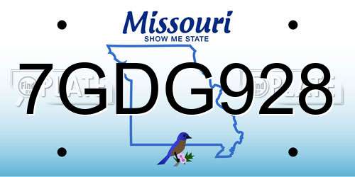 7GDG928 Missouri License Plate