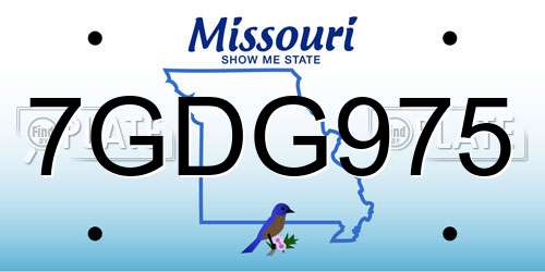 7GDG975 Missouri License Plate