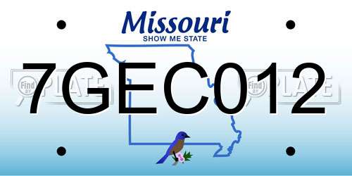 7GEC012 Missouri License Plate