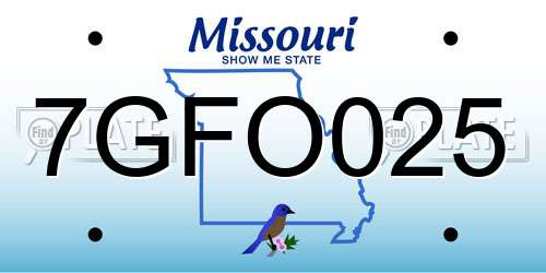 7GFO025 Missouri License Plate