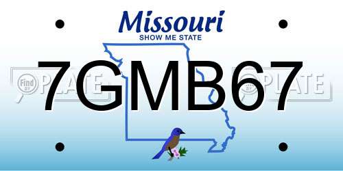 7GMB67 Missouri License Plate