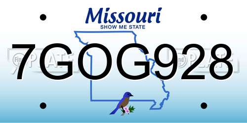 7GOG928 Missouri License Plate
