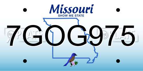 7GOG975 Missouri License Plate