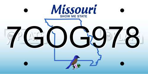 7GOG978 Missouri License Plate