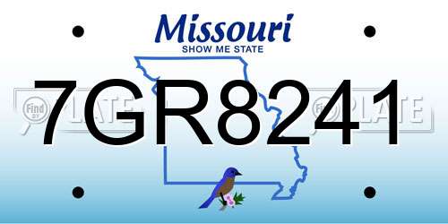 7GR8241 Missouri License Plate