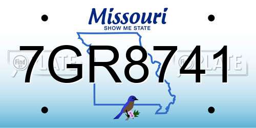 7GR8741 Missouri License Plate