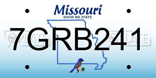 7GRB241 Missouri License Plate