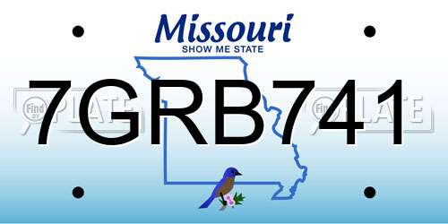 7GRB741 Missouri License Plate