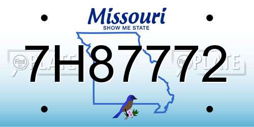 7H87772 Missouri License Plate
