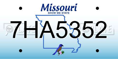 7HA5352 Missouri License Plate