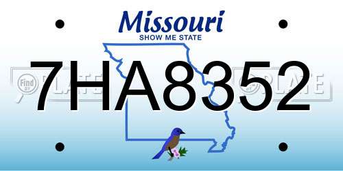 7HA8352 Missouri License Plate