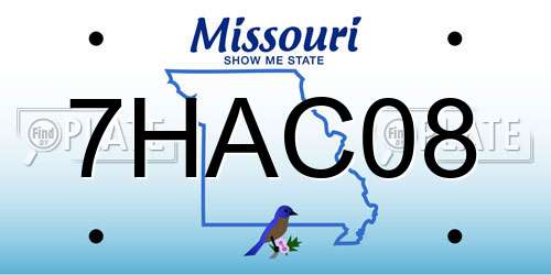 7HAC08 Missouri License Plate