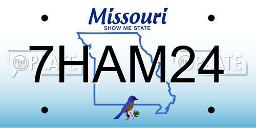 7HAM24 Missouri License Plate