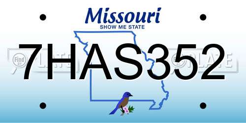 7HAS352 Missouri License Plate