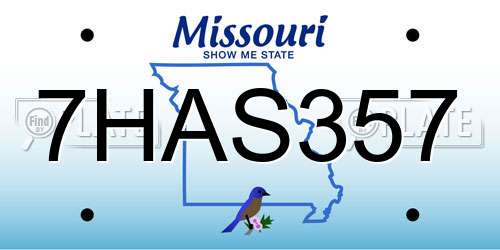 7HAS357 Missouri License Plate