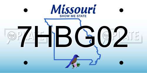 7HBG02 Missouri License Plate