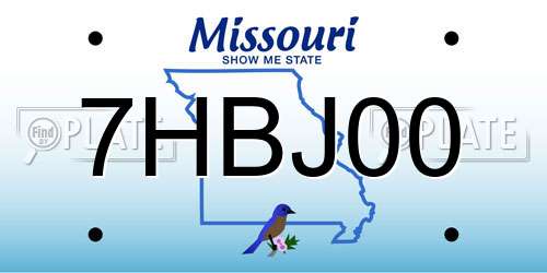 7HBJ00 Missouri License Plate