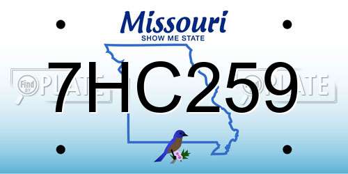 7HC259 Missouri License Plate