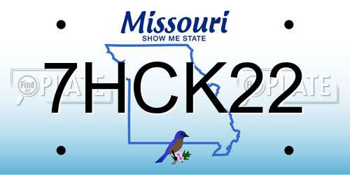 7HCK22 Missouri License Plate