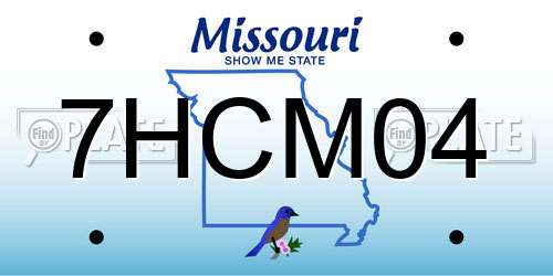 7HCM04 Missouri License Plate