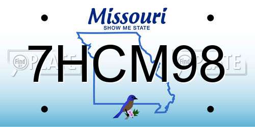 7HCM98 Missouri License Plate