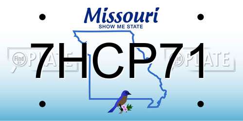 7HCP71 Missouri License Plate