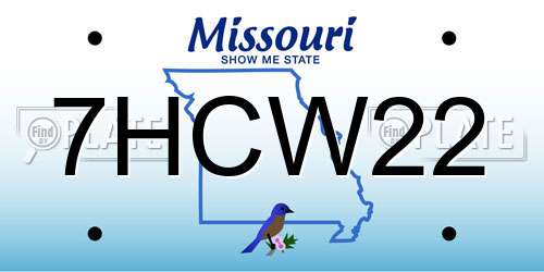 7HCW22 Missouri License Plate