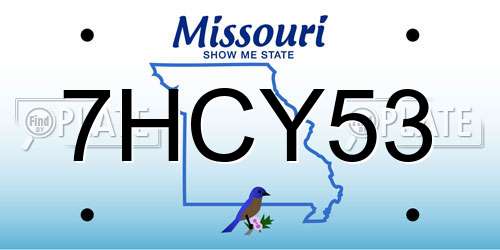 7HCY53 Missouri License Plate