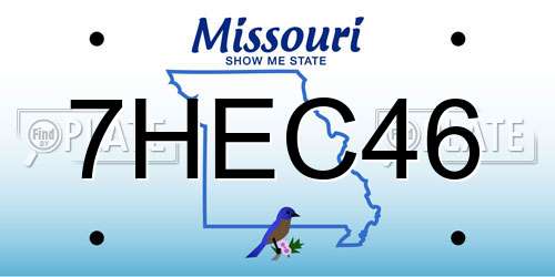 7HEC46 Missouri License Plate