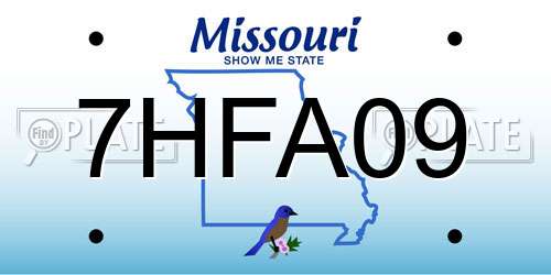 7HFA09 Missouri License Plate