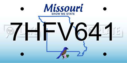 7HFV641 Missouri License Plate