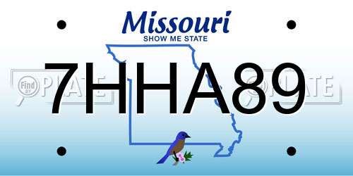 7HHA89 Missouri License Plate