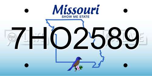 7HO2589 Missouri License Plate