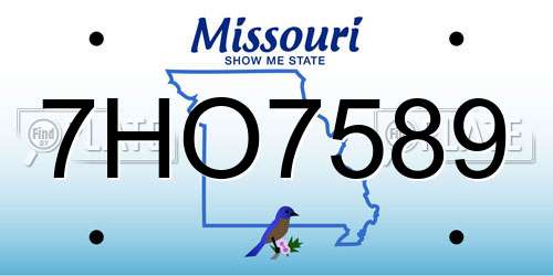 7HO7589 Missouri License Plate