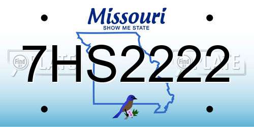 7HS2222 Missouri License Plate