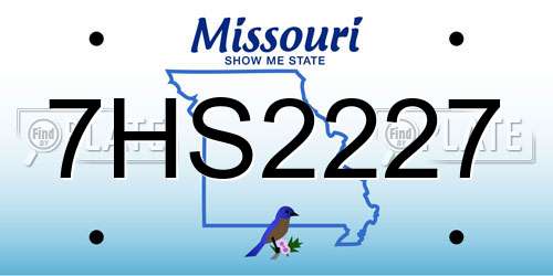 7HS2227 Missouri License Plate