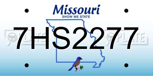 7HS2277 Missouri License Plate
