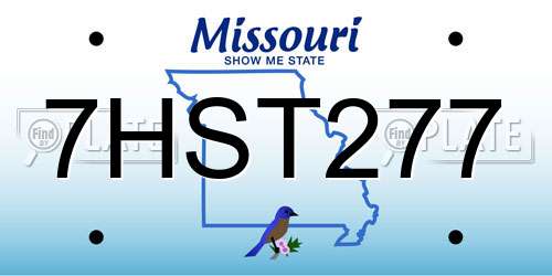 7HST277 Missouri License Plate