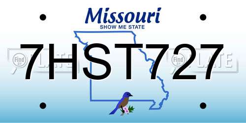 7HST727 Missouri License Plate
