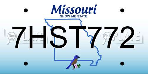 7HST772 Missouri License Plate