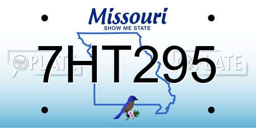 7HT295 Missouri License Plate