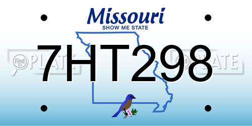 7HT298 Missouri License Plate